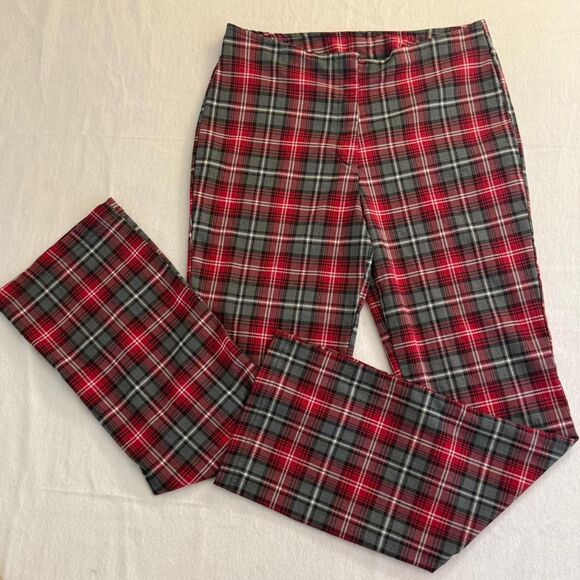 Vintage y2k red plaid trouser pants - Picture 1 of 8